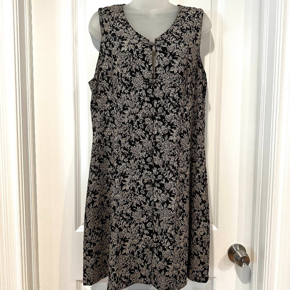 Vintage GAP Black & Tan Sleeveless Dress, Size L